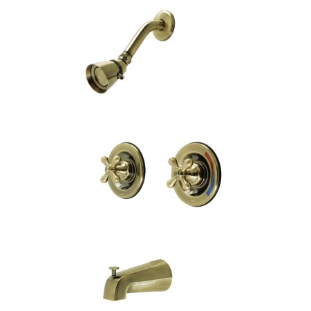 Kingston Brass KB663AX Pressure Balanced Two-Handle Tub and Shower Faucet, Antique Brass KB663AX